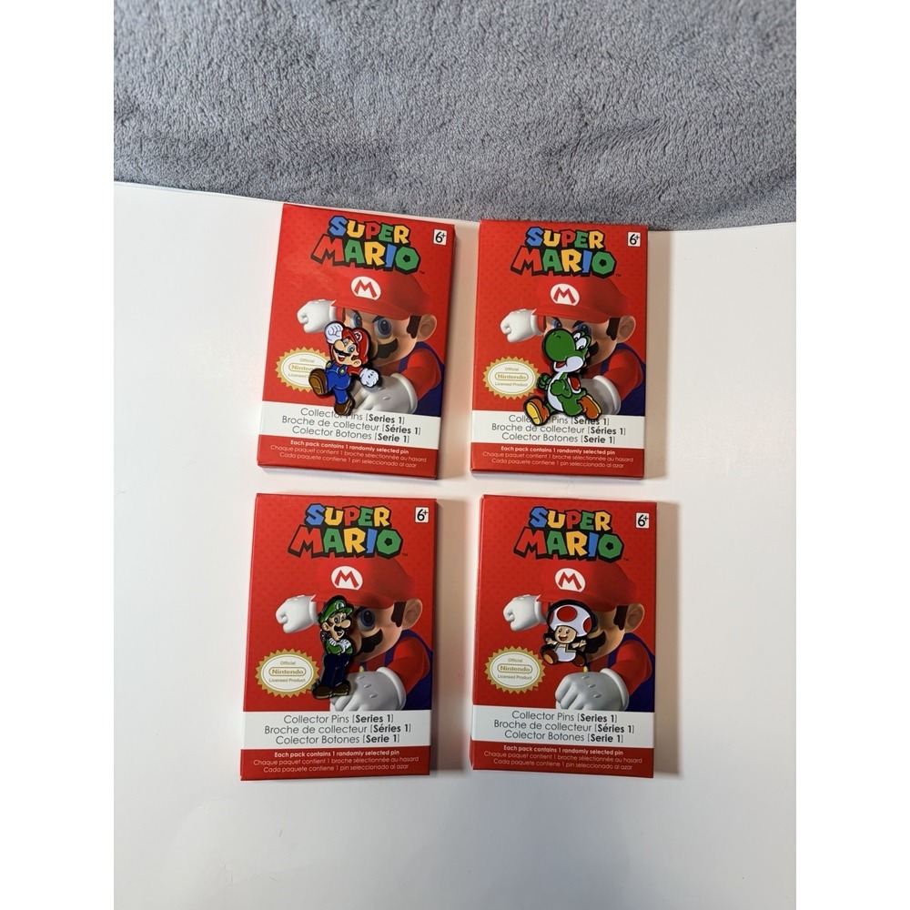 Brand New Set of All 4 Nintendo Super Mario Series 1 2016 Power A Collector Pins